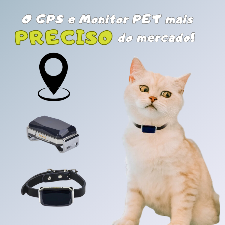 Coleira GPS de Rastreio e Monitoramento para Pets