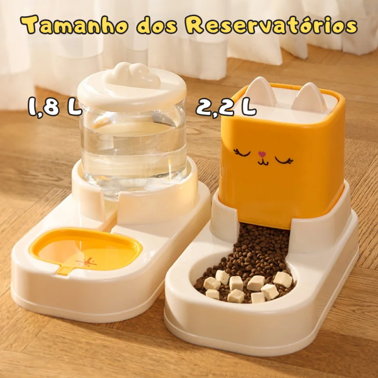 Kit Alimentador e Fonte de Água para Gatos