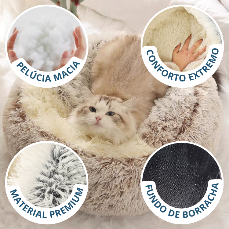 Cama de Pelúcia para Gatos no Inverno