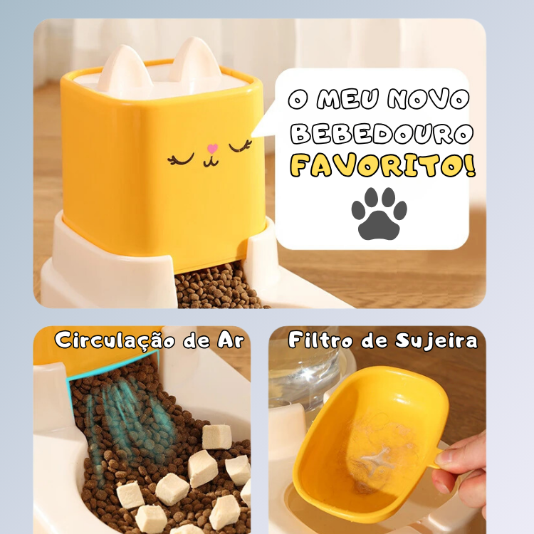 Kit Alimentador e Fonte de Água para Gatos