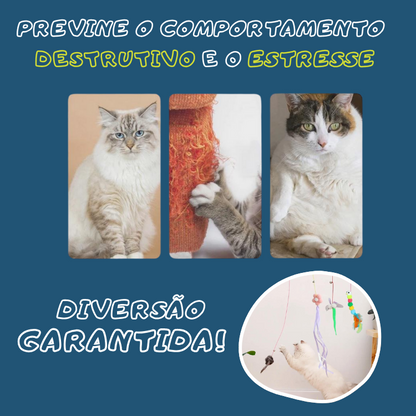 Conjunto de Brinquedos Puxa-Estica-Solta para Gatos (5 Peças)