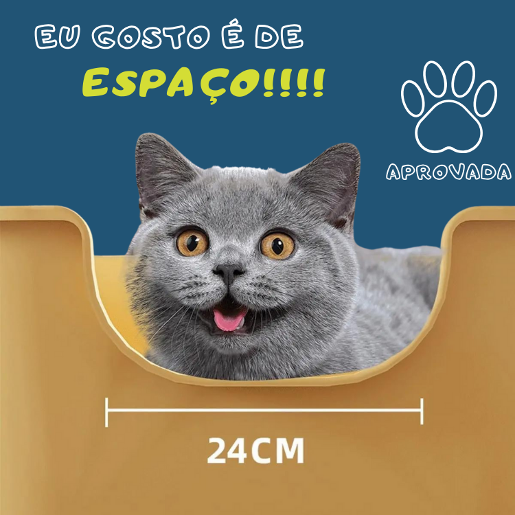 Caixa de Areia Grande Semifechada para Gatos