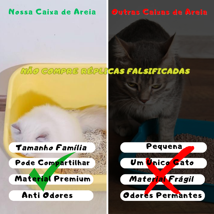 Caixa de Areia Ultra Grande Semifechada para Gatos