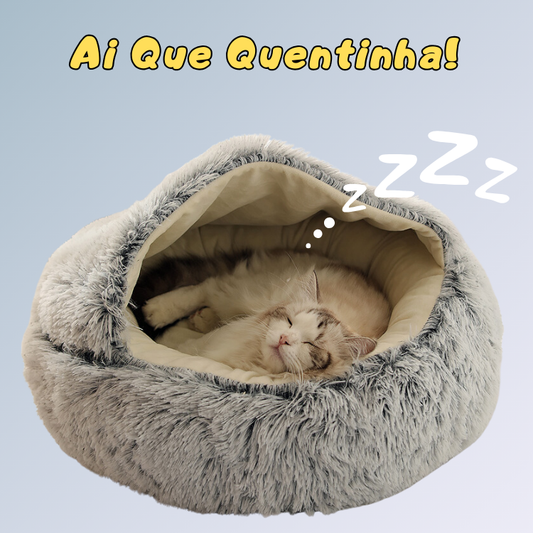 Cama de Pelúcia para Gatos no Inverno