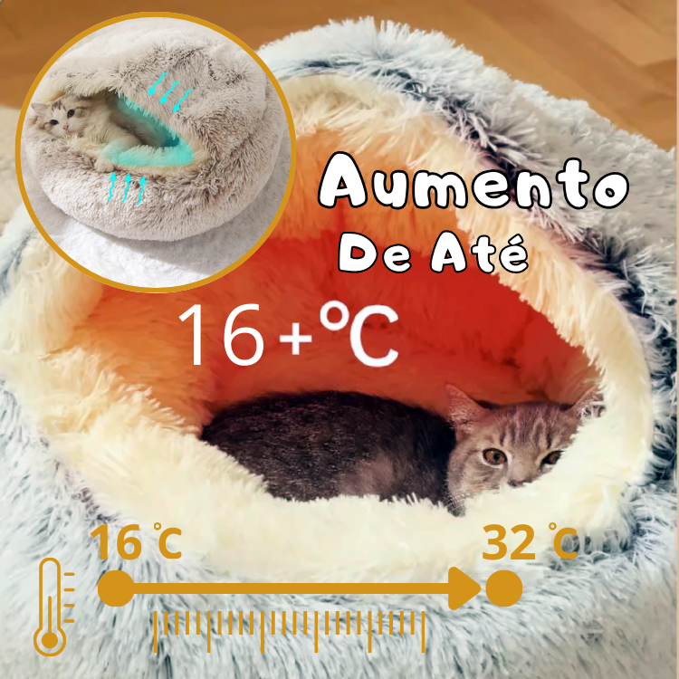 Cama de Pelúcia para Gatos no Inverno