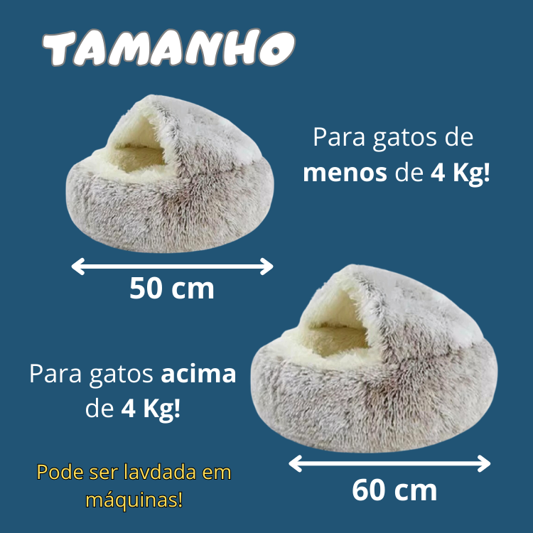 Cama de Pelúcia para Gatos no Inverno