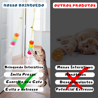 Conjunto de Brinquedos Puxa-Estica-Solta para Gatos (5 Peças)