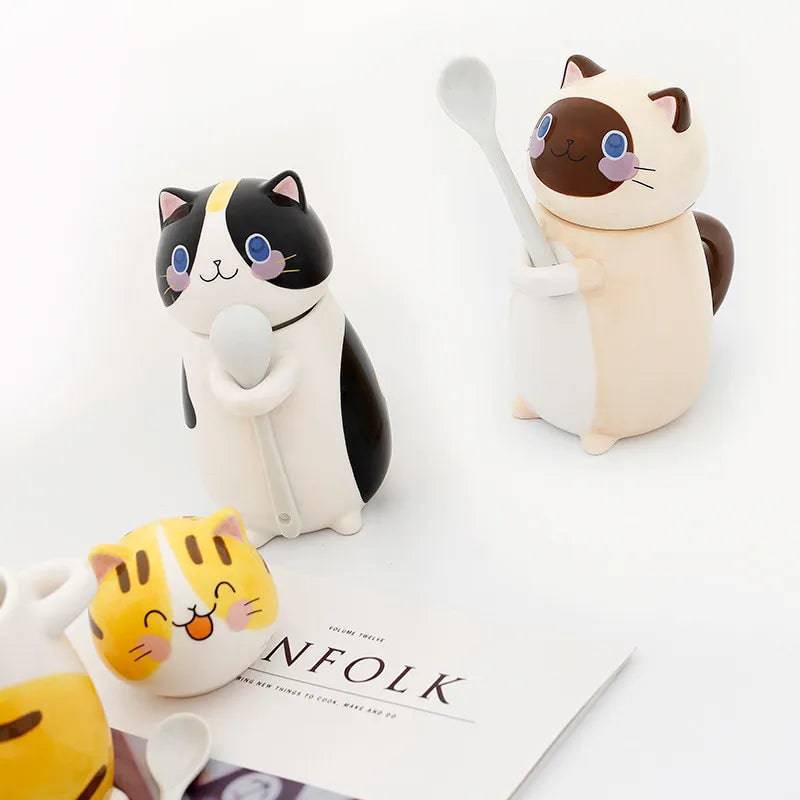 Caneca de Gato Fofo Personalizada com Colher Smart Pet Shop