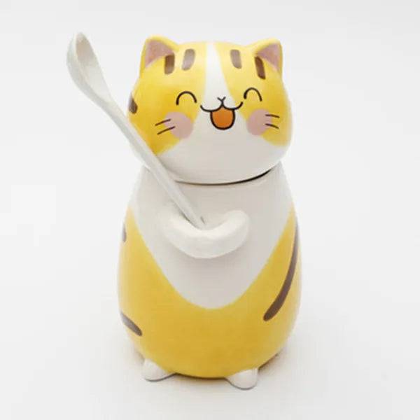 Caneca de Gato Fofo Personalizada com Colher Smart Pet Shop